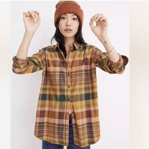 Madewell Flannel Sunday Shirt in Seconda Plaid Size Medium.